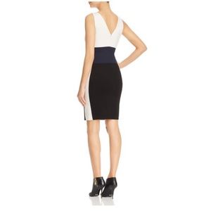 Three Dots Womens Ponte Color-Block Sheath Dress